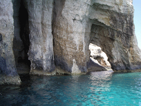 sea kayaking blue caves, zakynthos, ionian islands, greece